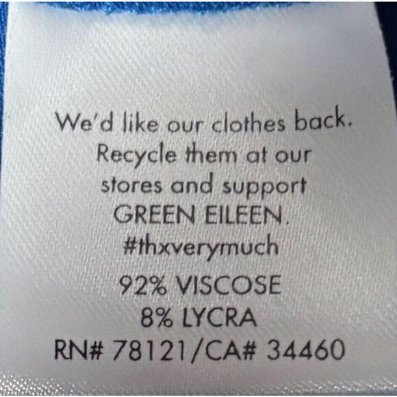 Eileen Fisher Tunic Shift Dress Size Medium Blue Preppy Classic Quiet Luxury - Picture 7 of 8